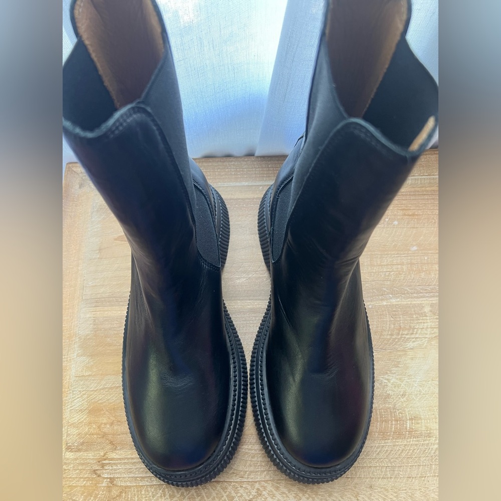 Ganni Creepers Chelsea Boots Size 40 In Black New - Picture 3 of 15